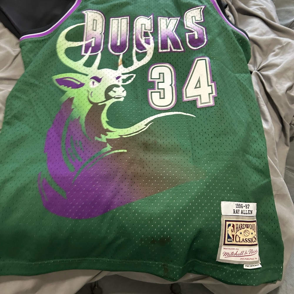 Mitchell & Ness Green and Purple Throwback Jersey